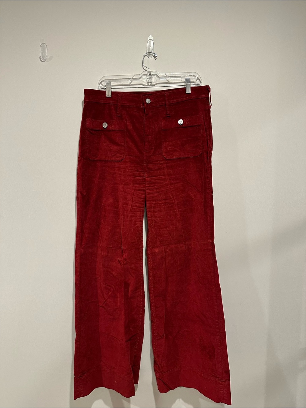 J. Crew Wide-Leg Pants in Red